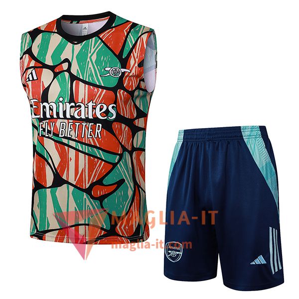 Kit da Allenamento Arsenal 2025/2026 - Canottiera + Pantaloncini Rosso/Verde/Beige