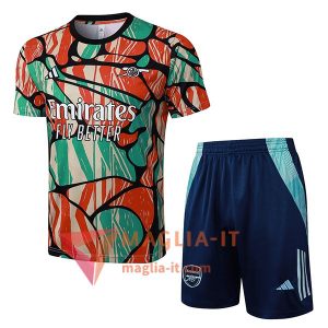 Kit da Allenamento Arsenal 2025/2026 - Maglia + Pantaloncini Arancia/Verde