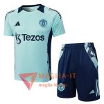 Kit da Allenamento Manchester United 2025/2026 - Maglia + Pantaloncini Verde/Blu