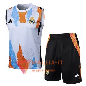 Kit da Allenamento Real Madrid 2025/2026 - Canottiera + Pantaloncini Bianco/Giallo/Grigio