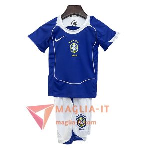 Maglia Calcio Brasile Retro Bambino Seconda 2004 Vintage