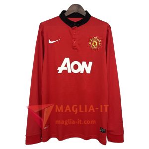 Maglia Calcio Manchester United Retro Prima Manica Lunga 2013/2014 Vintage