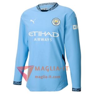 Nuova Maglia Calcio Manchester City Prima Manica Lungas 2024/25