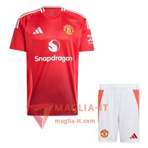 Nuova Maglia Calcio Manchester United Bambino Prima 2024/25