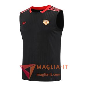 Canottiera da Allenamento Manchester United Nero/Rosso 2025/2026