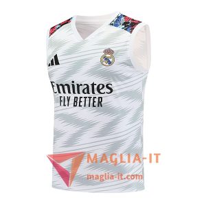 Canottiera da Allenamento Real Madrid Bianco/Grigio 2025/2026
