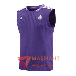 Canottiera da Allenamento Real Madrid viola/Bianco 2025/2026