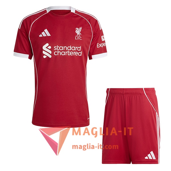 Kit Maglia FC Liverpool Casa + Pantaloncini 2025/2026