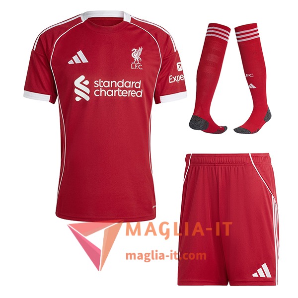 Kit Maglia FC Liverpool Casa (Pantaloncini + Calzini) 2025/2026