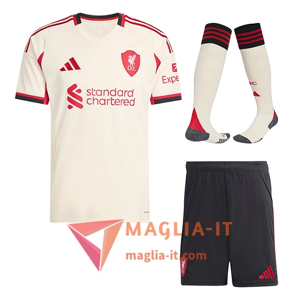 Kit Maglia FC Liverpool Trasferta (Pantaloncini + Calzini) 2025/2026