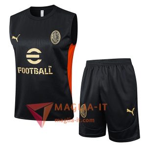 Kit da Allenamento AC Milan - Canottiera + Pantaloncini 2025/2026 Nero/Rosso
