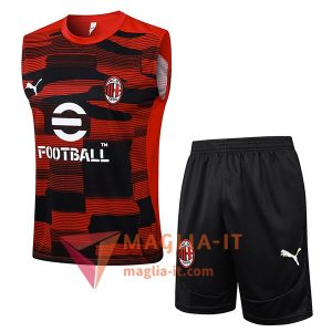 Kit da Allenamento AC Milan - Canottiera + Pantaloncini 2025/2026 Rosso/Nero