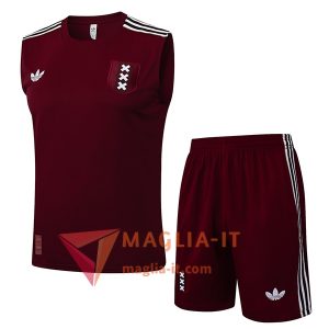 Kit da Allenamento Ajax - Canottiera + Pantaloncini 2025/2026 Marrone/Bianco