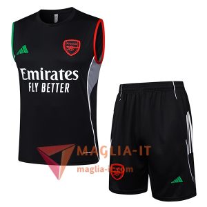 Kit da Allenamento Arsenal - Canottiera + Pantaloncini 2025/2026 Nero/Grigio