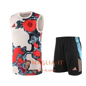 Kit da Allenamento Bayern Monaco - Canottiera + Pantaloncini 2025/2026 Beige/Rosso/Blu