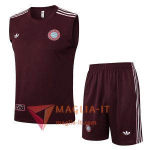Kit da Allenamento Bayern Monaco - Canottiera + Pantaloncini 2025/2026 Marrone/Bianco