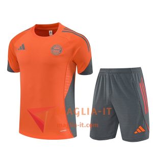 Kit da Allenamento Bayern Monaco - Maglia + Pantaloncini 2025/2026 Arancia/Grigio