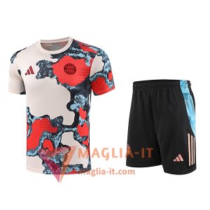 Kit da Allenamento Bayern Monaco - Maglia + Pantaloncini 2025/2026 Beige/Rosso/Blu
