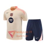 Kit da Allenamento FC Barcellona - Maglia + Pantaloncini 2025/2026 Beige/Rosa