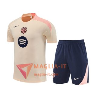 Kit da Allenamento FC Barcellona - Maglia + Pantaloncini 2025/2026 Beige/Rosa