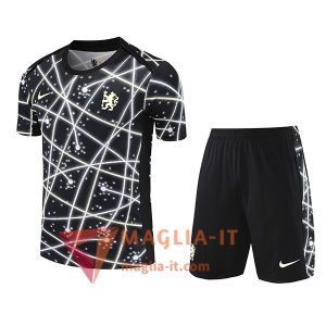 Kit da Allenamento FC Chelsea - Maglia + Pantaloncini 2025/2026 Nero/Bianco