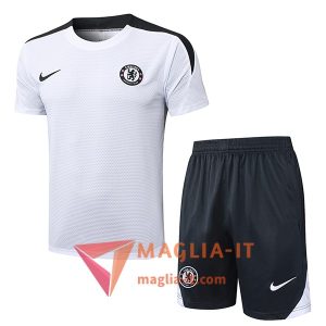 Kit da Allenamento FC Chelsea - Maglia + Pantaloncini 2025/2026 Bianco/Grigio