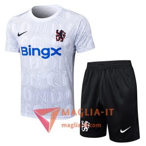 Kit da Allenamento FC Chelsea - Maglia + Pantaloncini 2025/2026 Bianco/Grigio/Nero