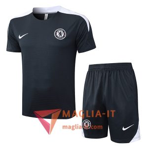 Kit da Allenamento FC Chelsea - Maglia + Pantaloncini 2025/2026 Grigio/Bianco