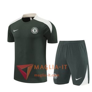 Kit da Allenamento FC Chelsea - Maglia + Pantaloncini 2025/2026 Verde/Bianco