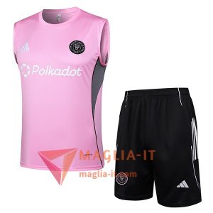 Kit da Allenamento Inter Miami CF - Canottiera + Pantaloncini 2025/2026 Rosa/Grigio