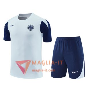 Kit da Allenamento Inter Milan 2025/2026 - Maglia + Pantaloncini Grigio Chiaro