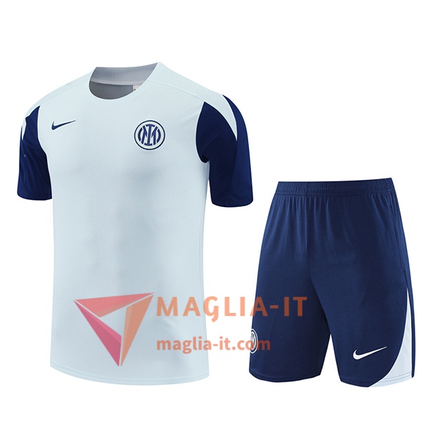 Kit da Allenamento Inter Milan 2025/2026 - Maglia + Pantaloncini Grigio Chiaro