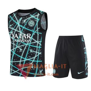 Kit da Allenamento Inter Milan - Canottiera + Pantaloncini 2025/2026 Nero/Blu