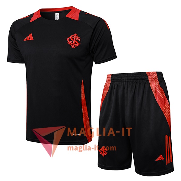 Kit da Allenamento Internacional 2025/2026 - Maglia + Pantaloncini Nero/Rosso