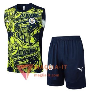 Kit da Allenamento Manchester City 2025/2026 - Canottiera + Pantaloncini Nero/Verde