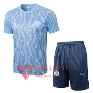 Kit da Allenamento Manchester City 2025/2026 - Maglia + Pantaloncini Blu/Bianco