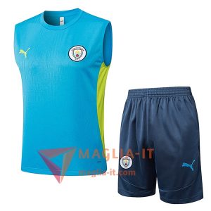 Kit da Allenamento Manchester City - Canottiera + Pantaloncini 2025/2026 Blu/Verde