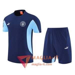 Kit da Allenamento Manchester City - Maglia + Pantaloncini 2025/2026 Azzurro/Blu Navy