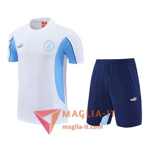 Kit da Allenamento Manchester City - Maglia + Pantaloncini 2025/2026 Bianco/Blu