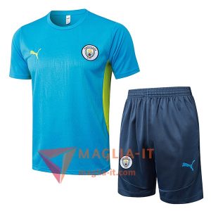 Kit da Allenamento Manchester City - Maglia + Pantaloncini 2025/2026 Blu/Verde