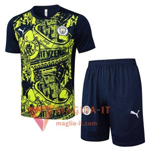 Kit da Allenamento Manchester City - Maglia + Pantaloncini Nero/Verde 2025/2026