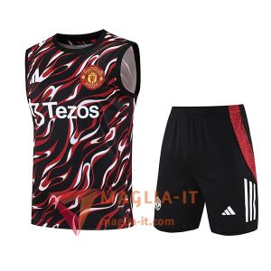 Kit da Allenamento Manchester United - Canottiera + Pantaloncini 2025/2026 Rosso/Nero