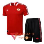 Kit da Allenamento Manchester United - Maglia + Pantaloncini 2025/2026 Rosso/Bianco