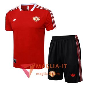 Kit da Allenamento Manchester United - Maglia + Pantaloncini 2025/2026 Rosso/Bianco