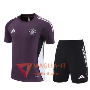 Kit da Allenamento Manchester United - Maglia + Pantaloncini 2025/2026 viola/Bianco/Nero