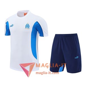 Kit da Allenamento Marsiglia - Maglia + Pantaloncini 2025/2026 Bianco/Blu