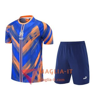 Kit da Allenamento Marsiglia - Maglia + Pantaloncini 2025/2026 Blu/Arancia