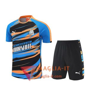 Kit da Allenamento Marsiglia - Maglia + Pantaloncini 2025/2026 Blu/Arancia/Nero