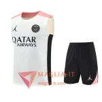 Kit da Allenamento PSG 2025/2026 - Canottiera + Pantaloncini Bianco/Nero/Rosa
