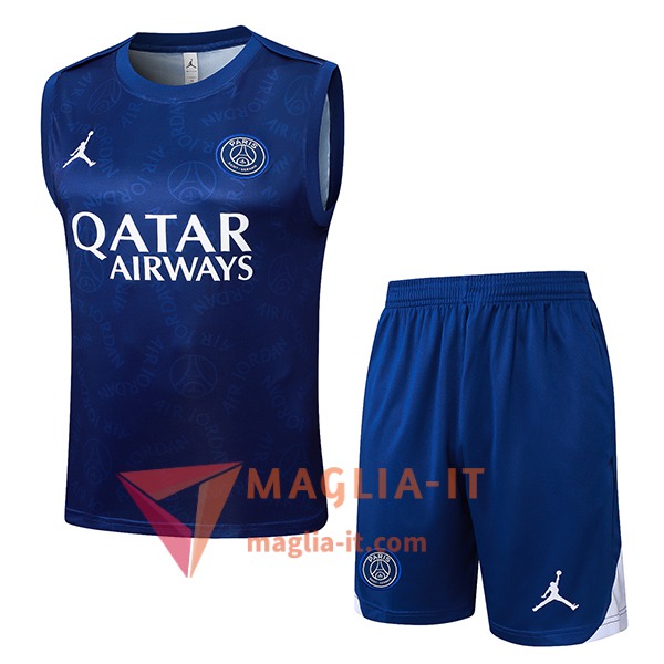 Kit da Allenamento PSG - Canottiera + Pantaloncini 2025/2026 Blu Reale